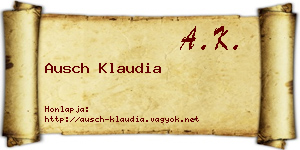 Ausch Klaudia névjegykártya